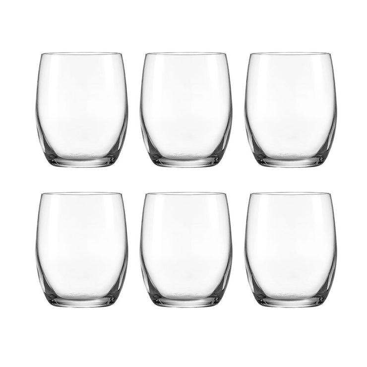 European Lead Free Crystalline Stemless Red / White Wine Glasses - 20 Oz. - Set/6