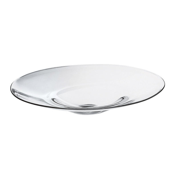 European Lead Free Crystalline Glass Large Clear Serving Bowl / Plate - 11.8" Diameter - could be used for a soup plate