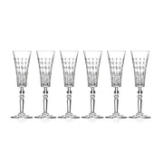 European Lead Free Crystalline Wedding Champagne Flute Glasses  - 7 oz, Set of 6