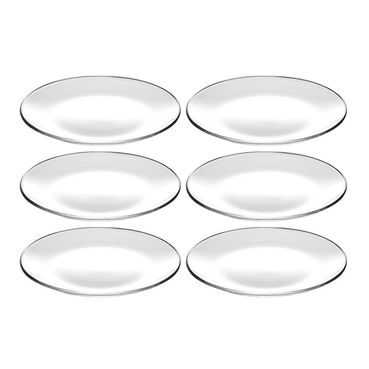 European Lead Free Crystalline Clear Salad / Dessert Plate- 8.3" Diameter - Set of 6