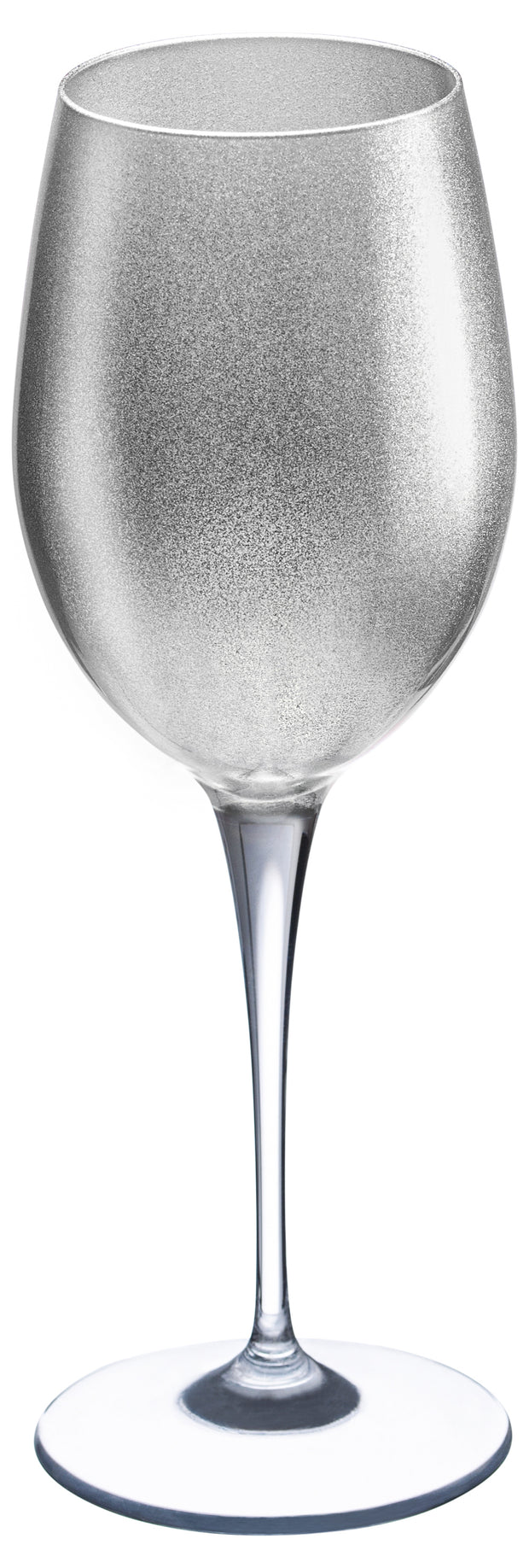 Opaque White Wine Glass Silver, 14 oz. Set of 6