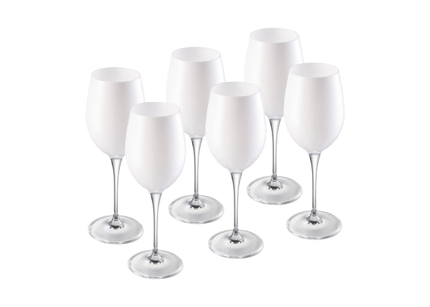 Opaque White Wine Glass White, 14 oz. Set of 6