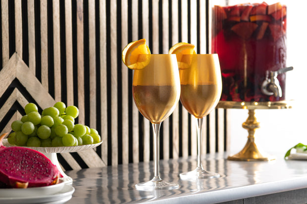 Swarovski Crystalline Wine Glass Bar Glassware Red & Clear Crystal Stem H-6  1/8