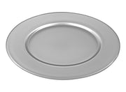 European Glass Charger - Plates - Stunning Silver- 12.5" Diameter - Set of 6
