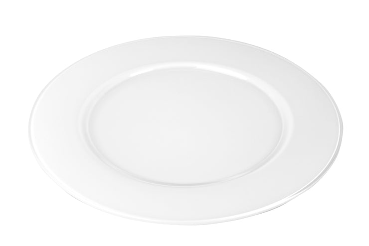 European Glass Charger - Plates - White- Opal 12.5" Diameter - Set of 6