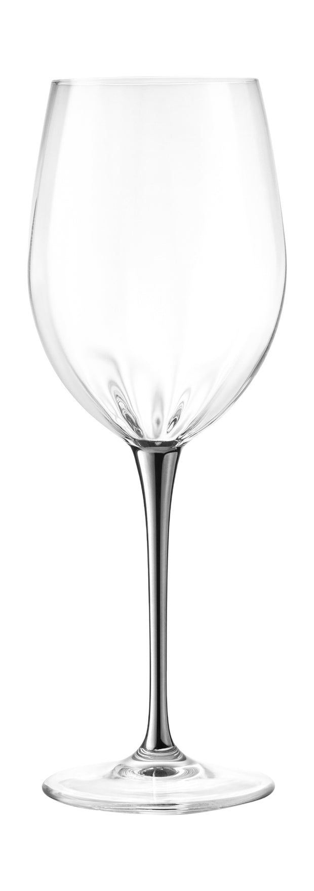 European Glass Goblet - White Wine Glass - Water Glass - Silver Stem -Stemmed Glasses-Set of 6- 14 Oz.