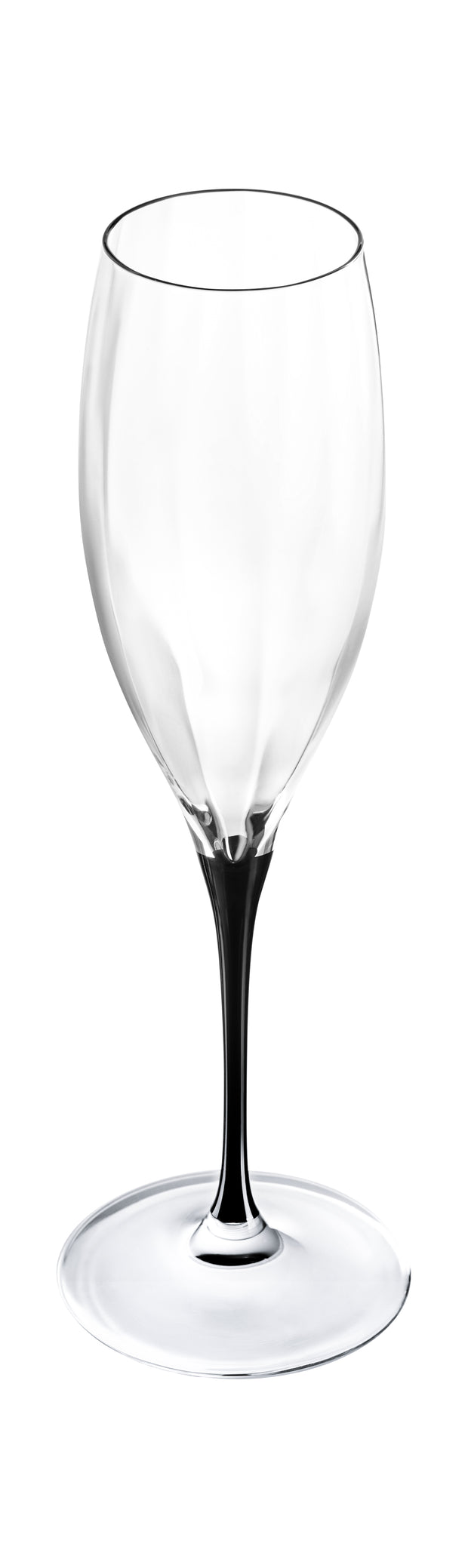 Spectrum Champagne Flute with Black Stem, 11 oz. Set of 6