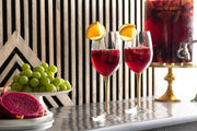 European Glass Stemmed Red Wine Goblets - Water Goblets- Shiny Gold Stem- 18 Oz. - Set of 6