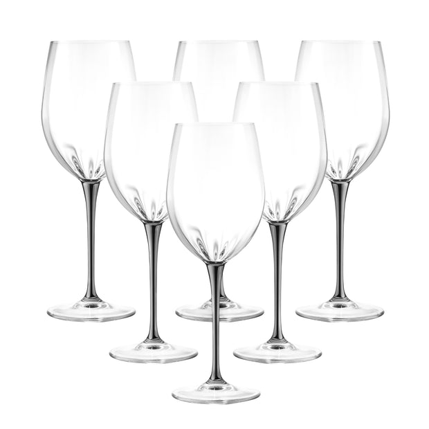 Spectrum Red Wine Glass with Platinum Stem, 18 oz. Set of 6