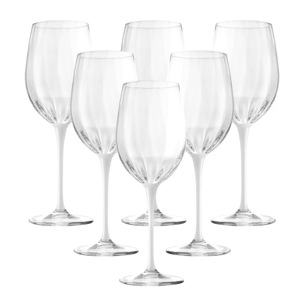 Spectrum Red Wine Glass with White Stem, 18 oz. Set of 6