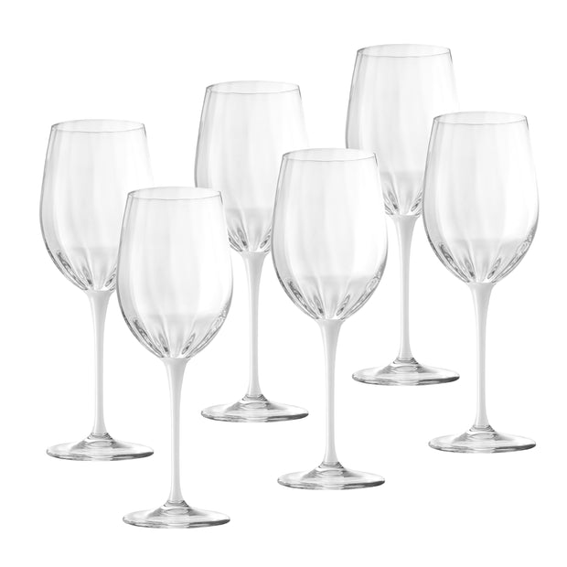 Spectrum Red Wine Glass with White Stem, 18 oz. Set of 6