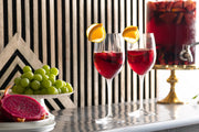 European Glass Stemmed Red Wine Goblets - Water Goblets- White Stem- 18 Oz. - Set of 6