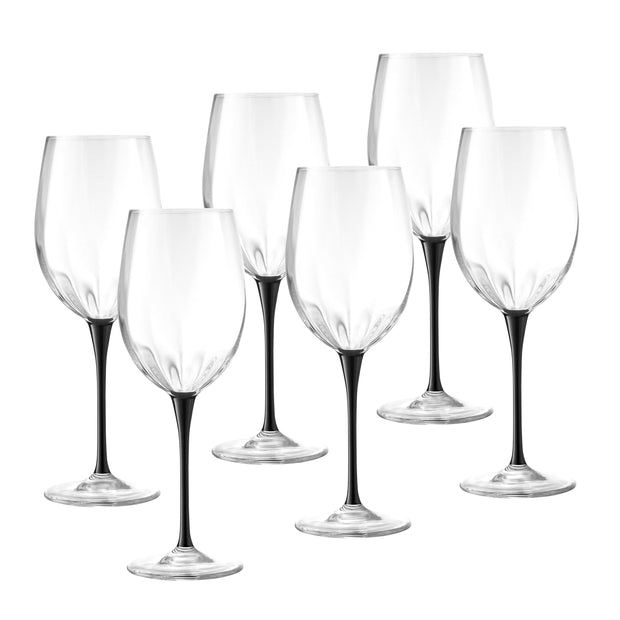 Spectrum Red Wine Glass with Black Stem, 18 oz. Set of 6