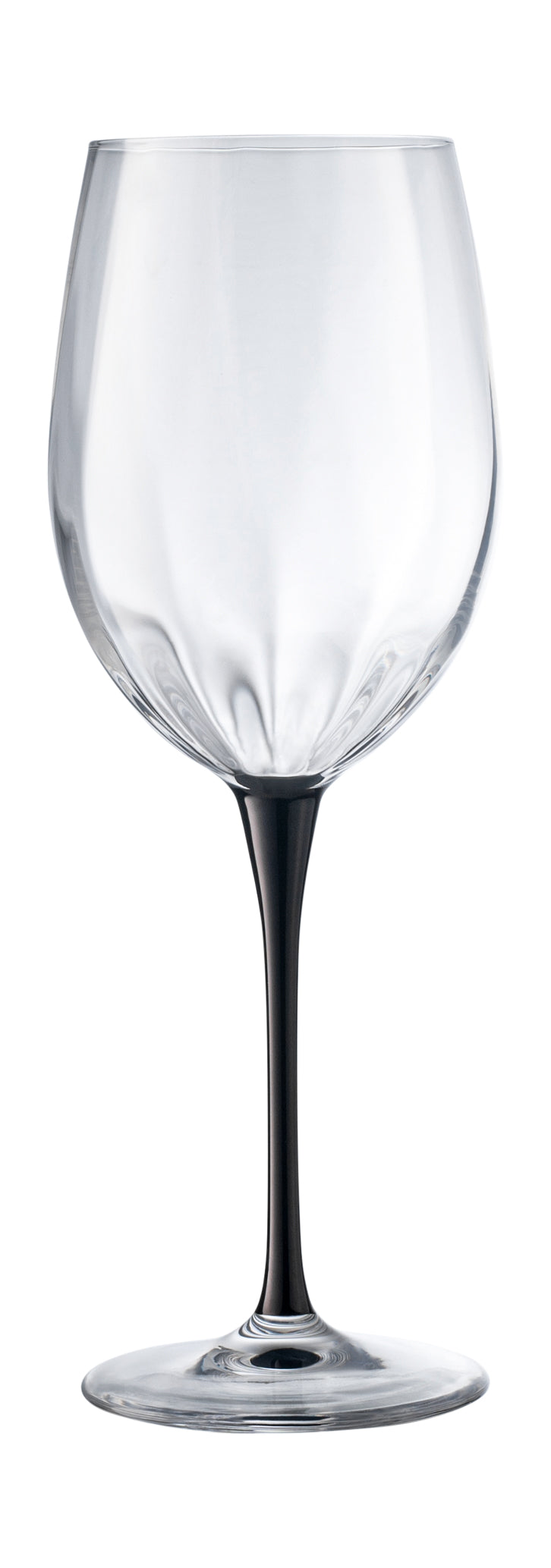 European Glass Stemmed Red Wine Goblets - Water Goblets- Bold Black Stem- 18 Oz. - Set of 6