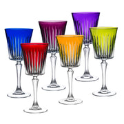 European Glass Red Wine - White Wine - Water Glass - Assorted Colors- Stemmed Glasses - Set of 6 Goblets - 10 oz. Beautifully Designed