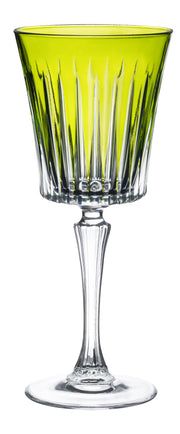 European Glass Red Wine - White Wine - Water Glass - Green - Stemmed Glasses - Set of 6 Goblets - 10 oz. Beautifully Designed