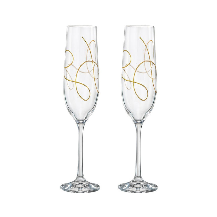 Crystalline Champagne Flutes, Set of 2