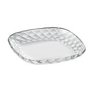 European Lead Free Crystalline Square Salad Dessert Plate -Clear - 7" Diameter - Set of 6