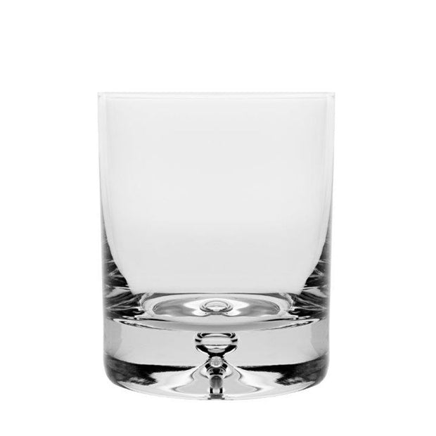 European Lead Free Crystalline Double Old Fashioned Tumbler -Bubble in the Base - 9.5 Oz. -Set/4