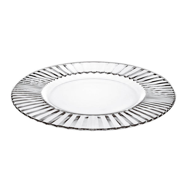 European Lead Free Crystalline Dinner Plate -Artistically Designed- 11" Diameter - Set of 6