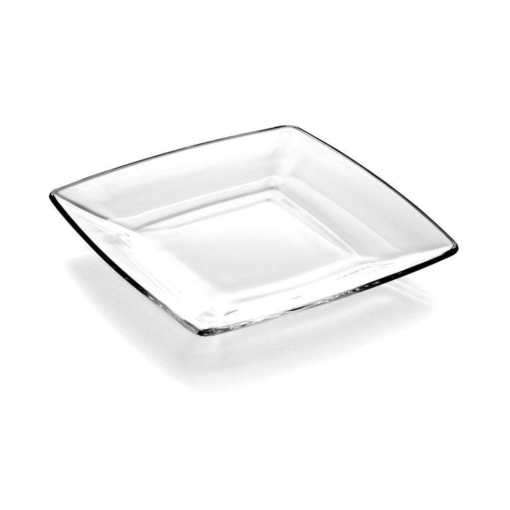 European Lead Free Crystalline Salad / Dessert Square Plate -Artistically Designed- 7" Diameter - Set of 6