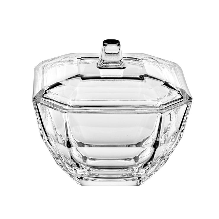 European Lead Free Crystalline Octagon Shaped Candy / Jewelry Box With Cover - 4.3" Diameter