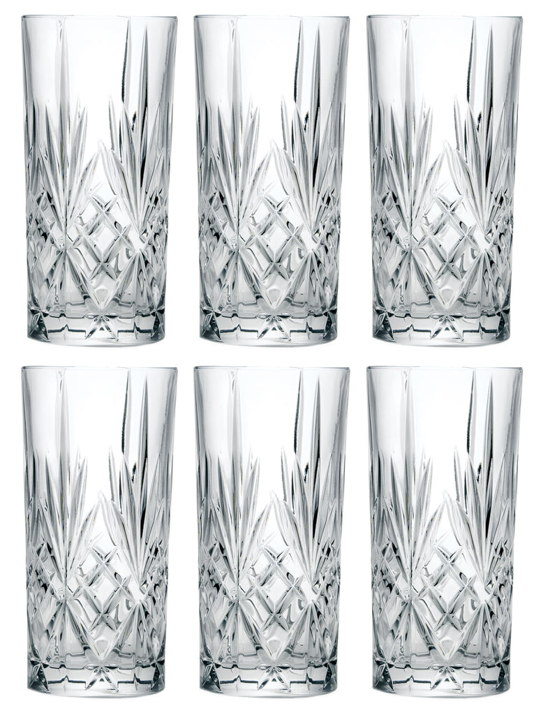 RCR Cristalleria Italiana Crystal Glass Drinkware Set (Highball Cocktail  Tumbler (13.5 oz) - 4 Piece)