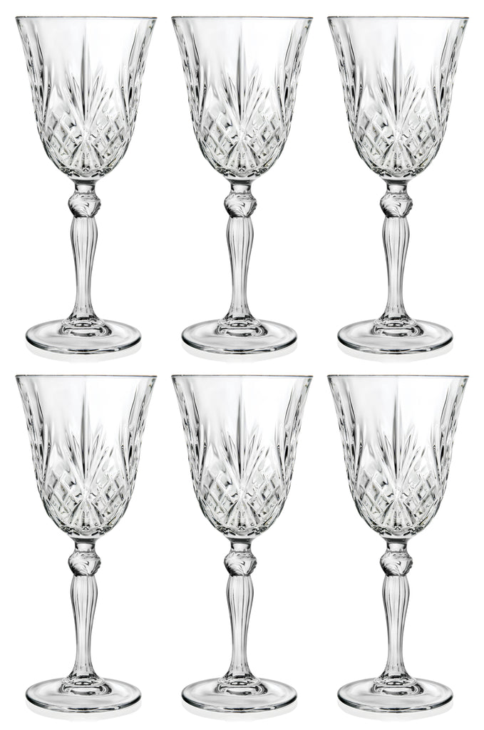 European Glass Goblet - White Wine Glass - Water Glass - Silver Stem - –  Barski
