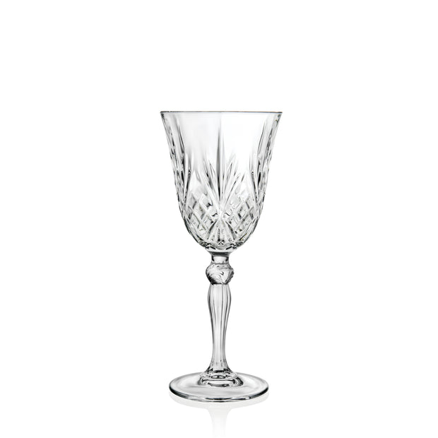 Wine Glass - Goblet - Red Wine - White Wine - Water Glass - Stemmed Glasses - Set of 6 Goblets - Crystal like Glass - 9 oz. Beautifully - Cut Crystal - Designed -  Made in Europe