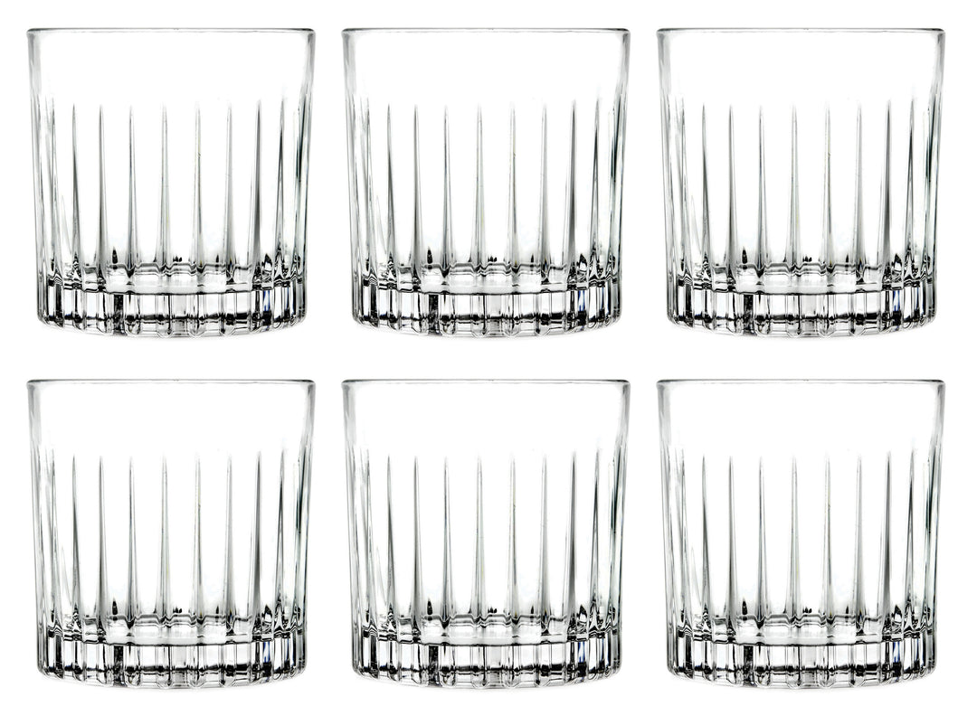 Barski Tumbler Glass - Double Old Fashioned - Set of 6 - Glasses - Designed DOF Crystal Glass Tumblers - For Whiskey - Bourbon - Water