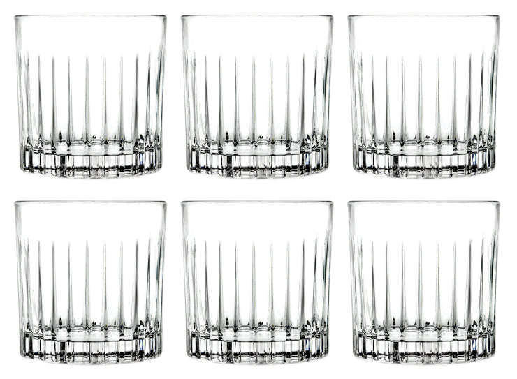 European Crystal Glass Double Old Fashioned Tumblers - For Whiskey - Bourbon - Water - Beverage - Drinking Glasses - 12 oz. - Set of 6