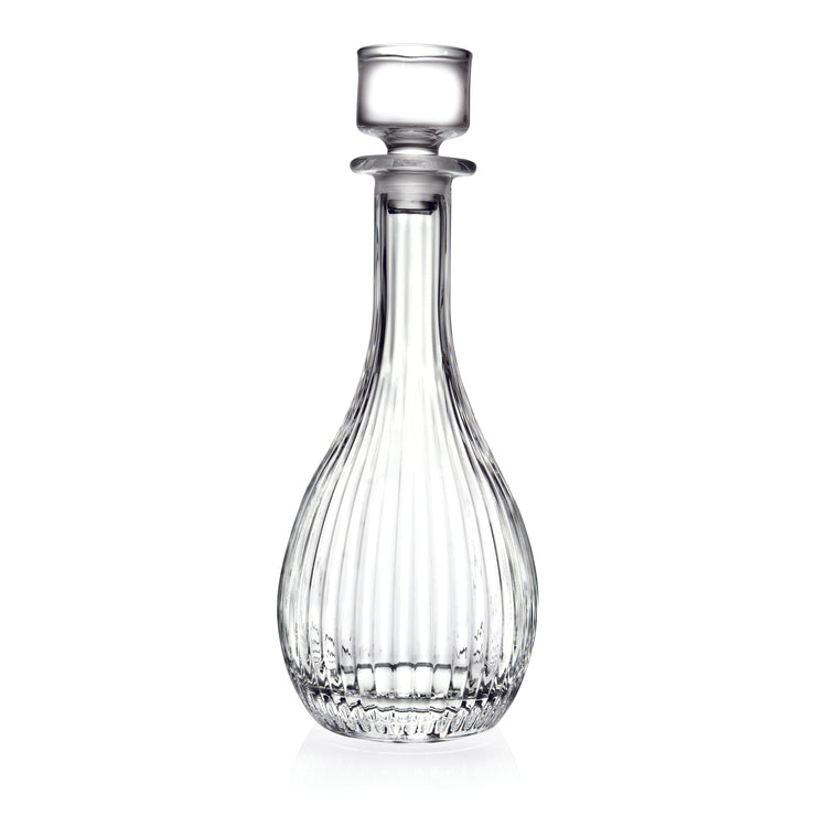 Glass - Wine Decanter - Carafe - Cut Crystal Design - with Stopper 30 Oz. - Made in Europe