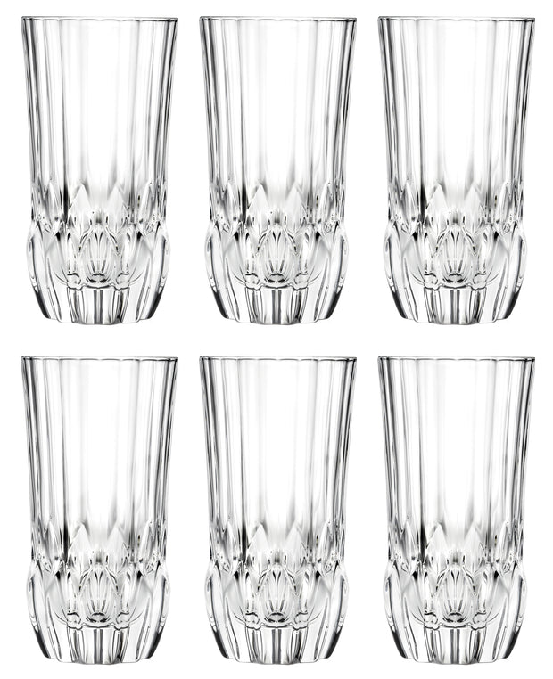 Crystal Highball Tumbler - Glass - Set of 6 - HB Tumblers - Hiball Glasses - HA