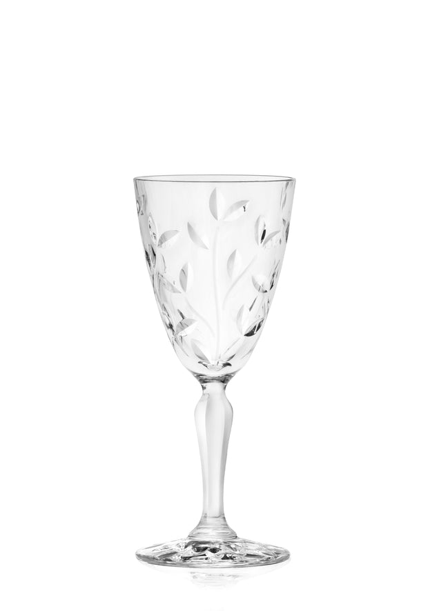 Wine Glass - Goblet - Red Wine - White Wine - Water Glass - Stemmed Glasses - Set of 6 Goblets - Crystal like Glass - 7.7 oz. Beautifully Cut Designed - Made in Europe