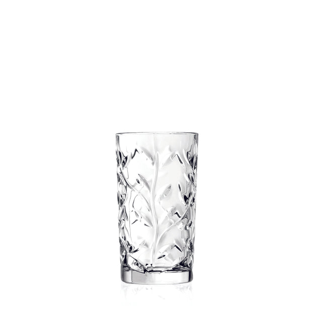 Highball - Glass Tumbler - Set of 6 - Hiball Glasses - Crystal Glass - Beautiful Design - Drinking Tumblers - for Water , Juice , Wine , Beer and Cocktails - 11.6 oz. -  Made in Europe