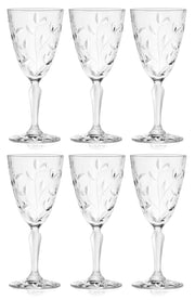 Wine Glass - Goblet - Red Wine - White Wine - Water Glass - Stemmed Glasses - Set of 6 Goblets - Crystal like Glass - 9.5 oz. Beautifully - Cut Crystal - Designed - Made in Europe