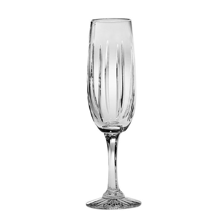 European Hand Cut Crystal Champagne Flute Glasses  - 7.5 oz., Set of 4