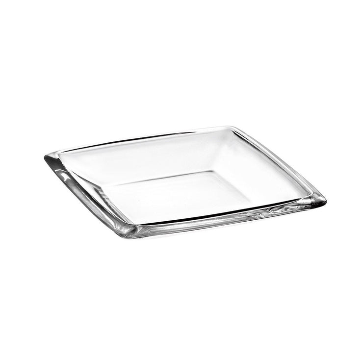 European Lead Free Crystalline Salad / Dessert Square Plate -Artistically Designed- 7" Diameter - Set of 6