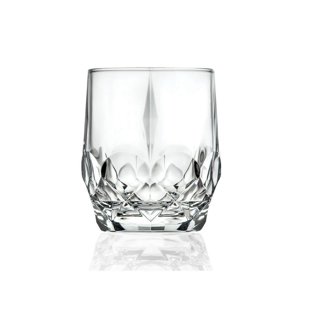 European Lead Free Crystalline Double Old Fashioned Tumblers -Whiskey - Bourbon - Water _ Beverages - 13 Oz. - Set of 6