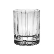 European Crystal Double Old Fashioned Tumblers W/ Classic Clear Striped Design - 13 Oz. -Set of 6