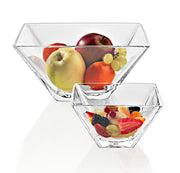 European Glass Bowl -Square-Serving Bowl for Salad - Fruit - Mixing Bowl - Classic Clear -10" Square