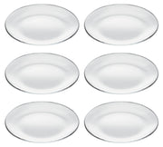 European Glass Dessert Plate For - Salad - Dessert - Appetizer - 6 " Diameter-Set of 6