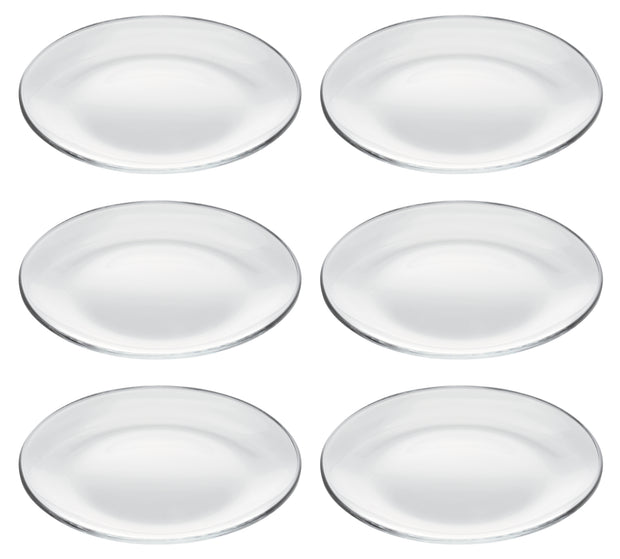 European Glass Dessert Plate For - Salad - Dessert - Appetizer - 6 " Diameter-Set of 6