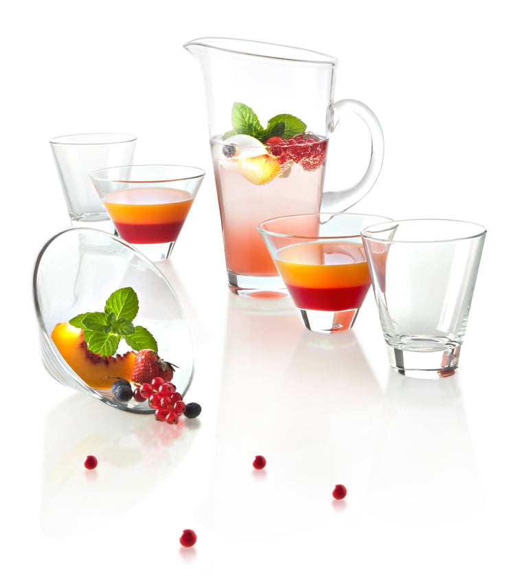 European Quality Glass - Martini - Stemless Cocktail Glasses - Set of 6-11 oz.