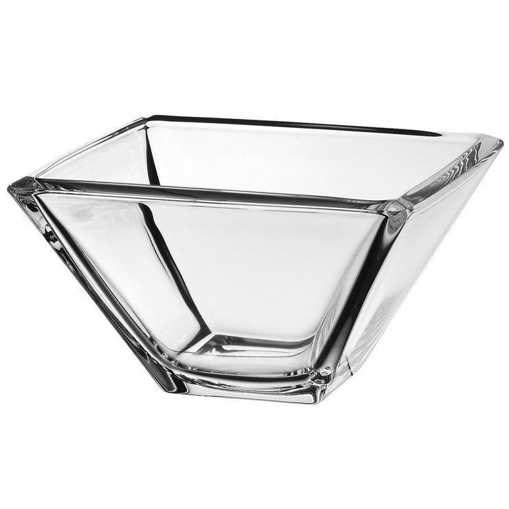 European Glass Decorative Square Serving Bowl - 7.7" Diameter