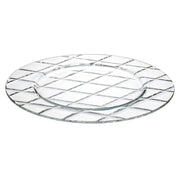 European Lead Free Crystalline Clear Charger / Large Plate - Designed Border - 12.5" Diameter - Set of 2