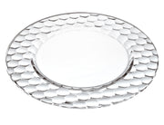 European Glass Designed Border - Charger - Plate - Clear - 12.5" Diameter - Set of 2