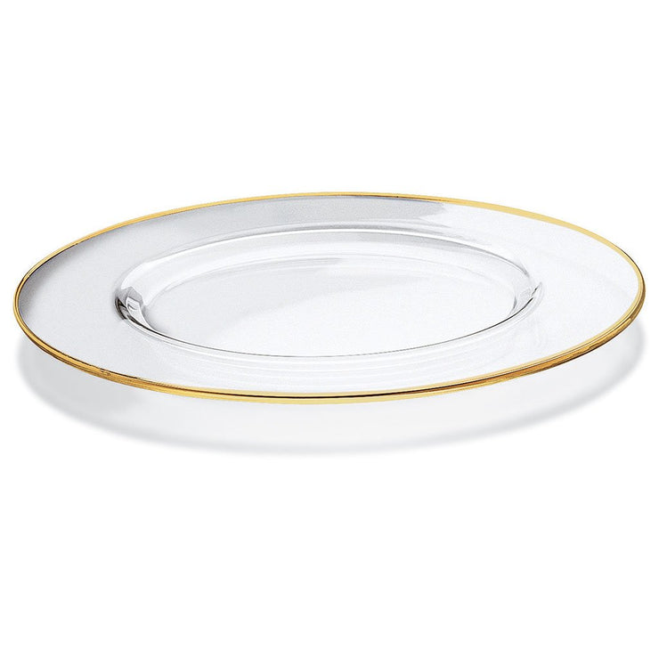Spectrum Charger with Gold Rim, 12.5"D, Set of 2