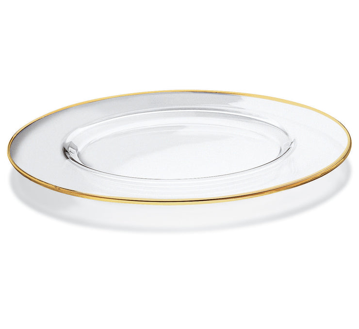 Spectrum Charger with Gold Rim, 12.5"D, Set of 6