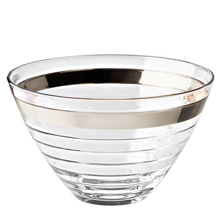 European High Quality Glass - Bowl - with Platinum Band - 10 " Diameter